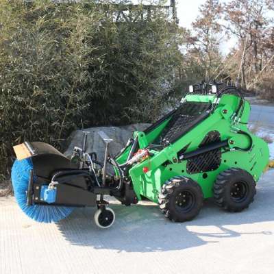 Cheap price hengtian mini loader skid steer snow angle broom sweeper for sale