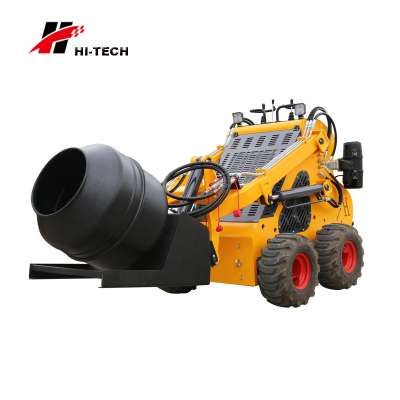 steer skid loader attachment small construction using concrete mixer