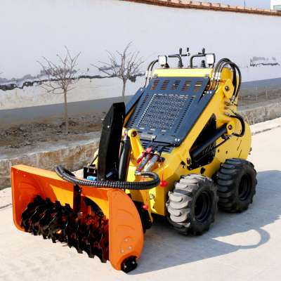 Taian hengtian 4WD By wheel new condition skid steer mini loader snow blower