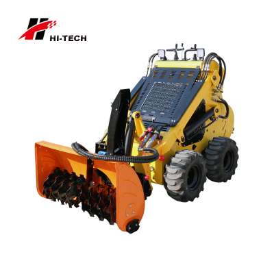 GOOD PRICE CHINA HENGTIAN BRAND MINI SKID STEER LOADER WITH SNOW BLOWER ATTACHMENT FOR SALES