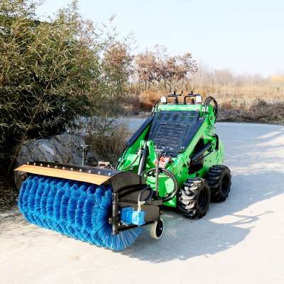 CHINA HENGTIAN BRAND HIGH EFFICIENCY MINI SKID STEER LOADER WITH ANGLE BROOM  FOR ROAD-CLEANING